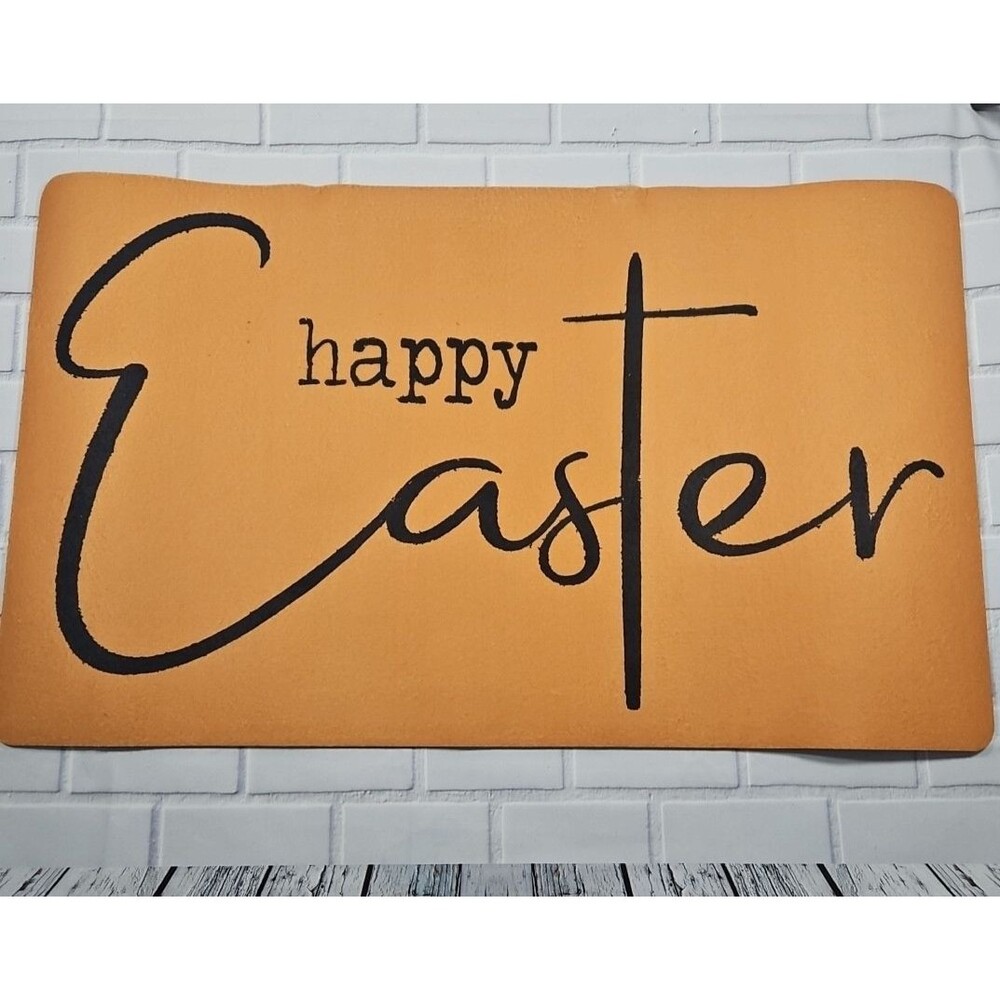 Happy Easter Welcome Door Mat Outdoor for Front Door Non Slip Entryway Floor Rug